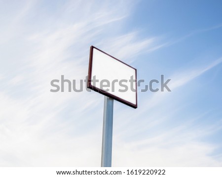 road sign with a blue background