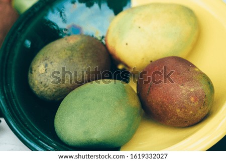 Mango on a plate stock photo