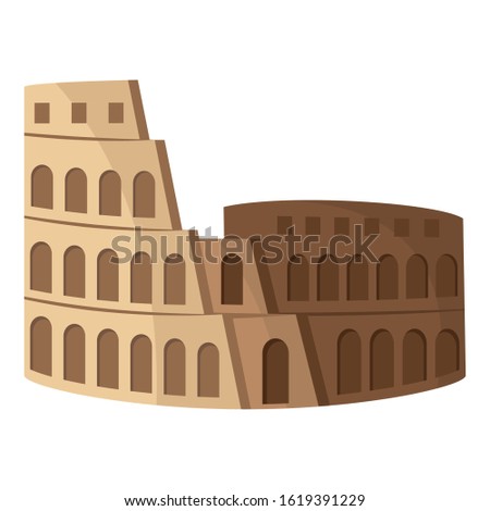 Isolated Rome Colosseum icon. Historic building on Italy - Vector