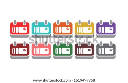 10 Set Marketing - Business Icons Full Color. Realistic Set. Vector Editorial	
