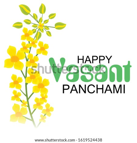 Vector illustration of a background or poster for Happy Vasant Panchami.
