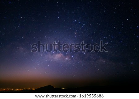 Milky way galaxy with stars and space dust in the universe 