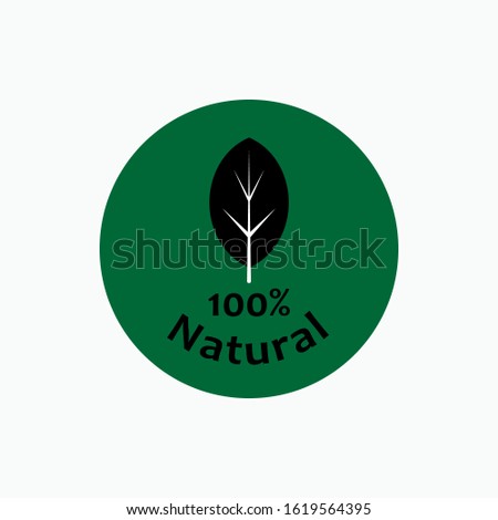 100% Natural Icon. Nature Element Illustration As a Simple Vector Sign & Trendy Symbol. 