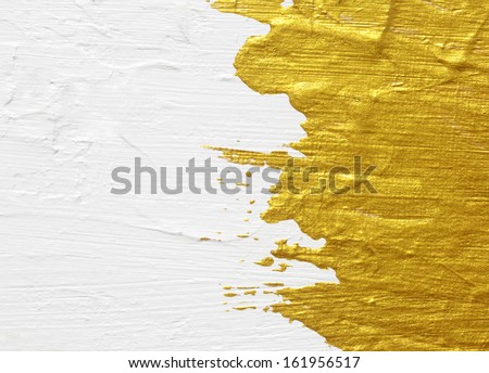 White and gold acrylic textured painting background