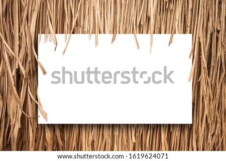 The background image of the hay bale has a white frame, can be used as a background or to decorate the advertising space.
