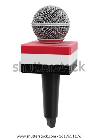 3d illustration. Microphone and Yemen flag. Image with clipping path