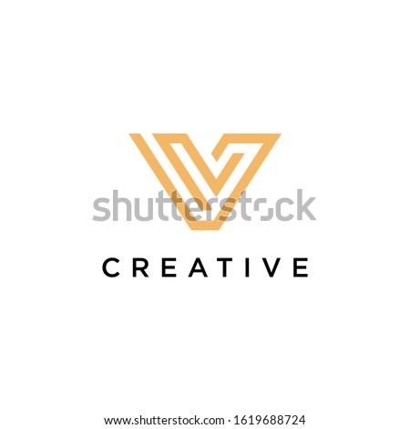Letter V Logo. minimalist Unique modern geometric creative elegant. Vector icon
