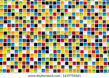 Multicolored tiny square tiles background