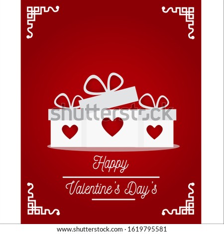 Happy valentines day vector greetings card design.