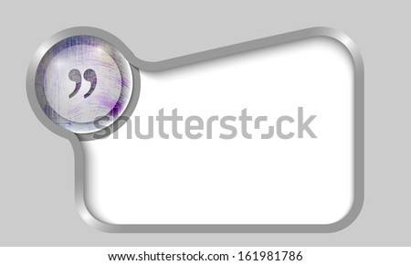 silver text box for any text with transparent quotation mark