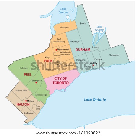 greater toronto area map Royalty-Free Stock Photo #161990822