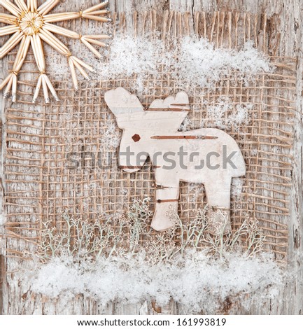 Christmas deer made of birch bark