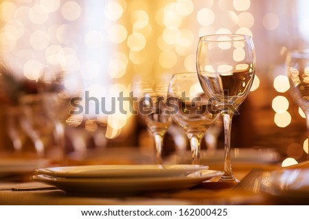 beautifully served table in a restaurant Royalty-Free Stock Photo #162000425