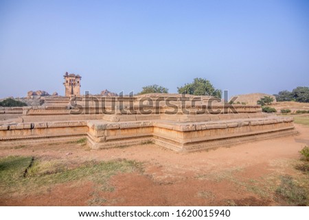 basement of queens palace at hampi,karnataka,india