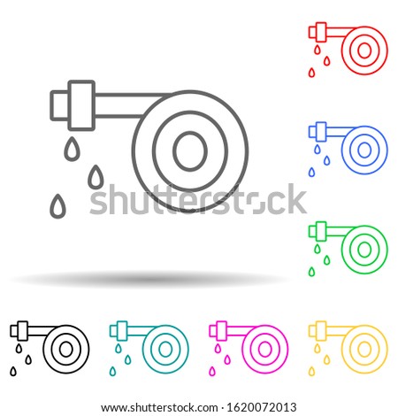 fire hose multi color style icon. Simple thin line, outline vector of sprinkler icons for ui and ux, website or mobile application