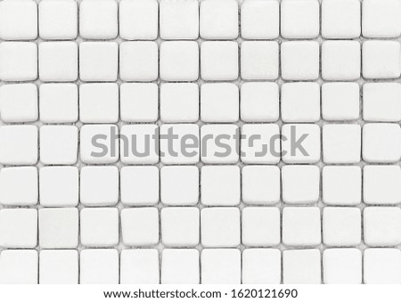 White mosaic abstract ceramic tile wall texture background