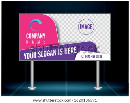 banner for outdoor advertising and website. billboard and slider design template.
