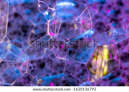 Creative abstract background made of colourful bubbles structure in dark blue-magenta tones