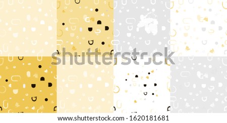 Pattern of geometric colored shapes Trendy Scandinavian color palette modern background