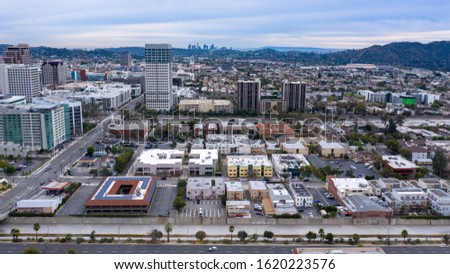 Glendale City Downtown Panoramic from drone 