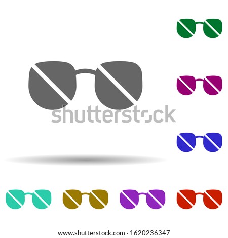 Music festival, accessory, sunglasses in multi color style icon. Simple glyph, flat vector of music festival icons for ui and ux, website or mobile application