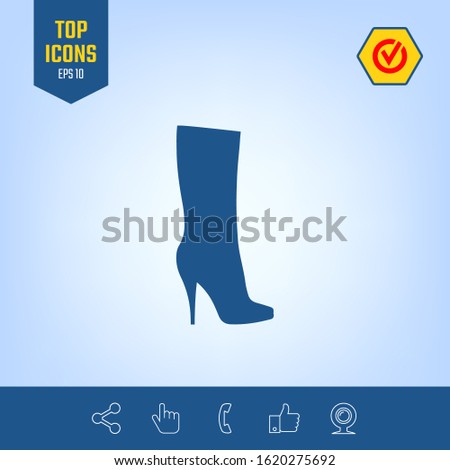 Women shoes icon, the modern silhouette. Menu item in the web design
