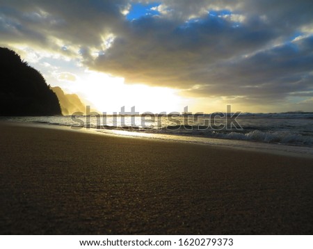 Beautiful beach on the island of kauai