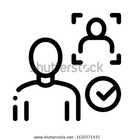 Approve Identity Icon Vector. Outline Approve Identity Sign. Isolated Contour Symbol Illustration