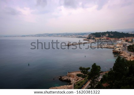 Panoramic view of Nice near Port District, France