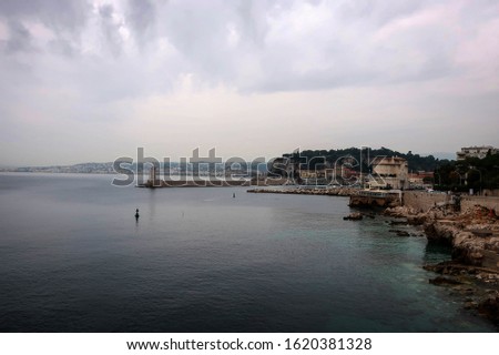Panoramic view of Nice near Port District, France