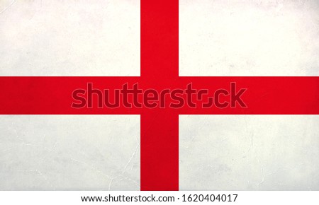 Grunge Flag of England, England flag pattern on the concrete wall, flag of England banner on scratched vintage texture, retro effect, Background for design in country flag