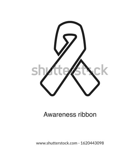 Awareness ribbon icon vector on white background. Black icon illustration