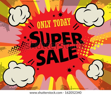 Super sale label, vector illustration
