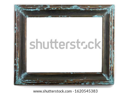 Beautiful wooden frame for pictures and photos. Isolated in a white background.