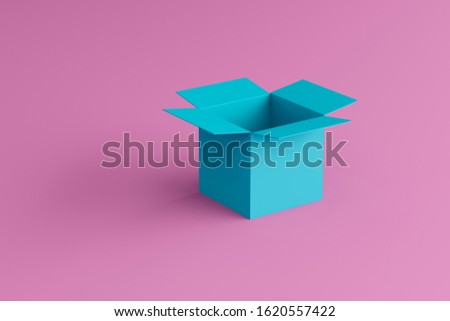 open blue box on a pink background, place for text, place for logo, wallpaper
