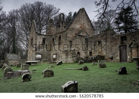 St Bridget’s Kirk, old acient church in Dalgety Bay Scotland. Royalty-Free Stock Photo #1620578785