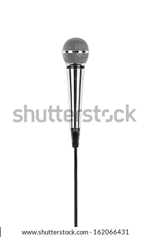 Microphone and cable isolated on white background 