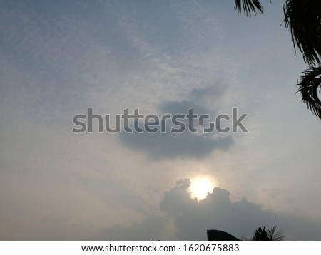 The patern of rough texture of cloudy​ on the sunset background. Pattern​ of wave of cloudy​on the blue sky​ background​