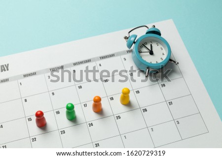 Concept of four-day work week, modern approach to doing business. Effectiveness of employees (employees). Royalty-Free Stock Photo #1620729319