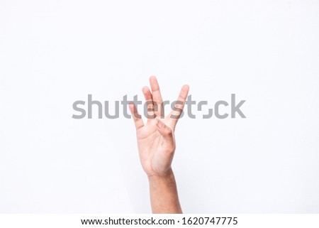 hand gesture with white background