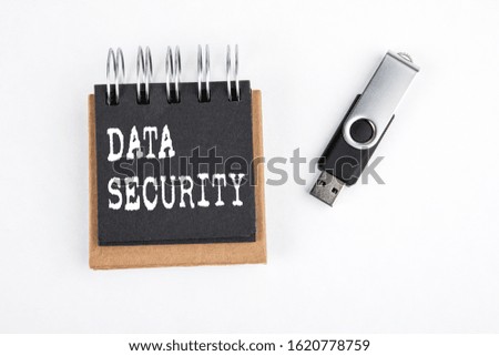 Data Security. USB memory stick on white background. Information  and technology
