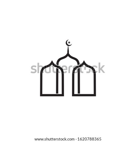 Mosque building icon logo design vector template illustration