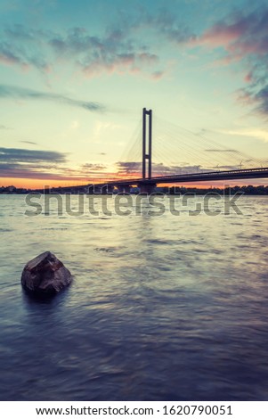 South bridge over the Dnipro River in Kiev. Ukraine.