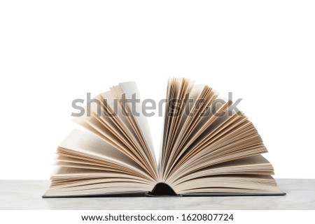 open book isolated on white background with clipping path and copy space for your text