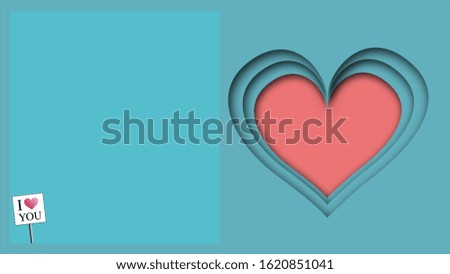 Hearts in the frame of pink love, with space to put text on the left