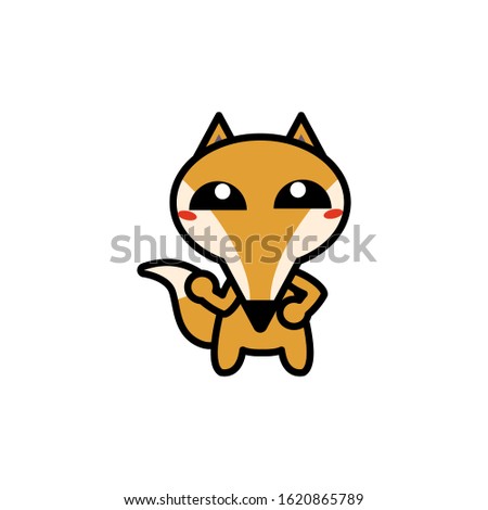 Cute cartoon fox mascot with emotions