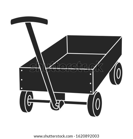 Wheelbarrow vector icon.Black vector icon isolated on white background wheelbarrow .