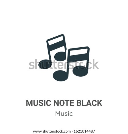 Music note black glyph icon vector on white background. Flat vector music note black icon symbol sign from modern music collection for mobile concept and web apps design.