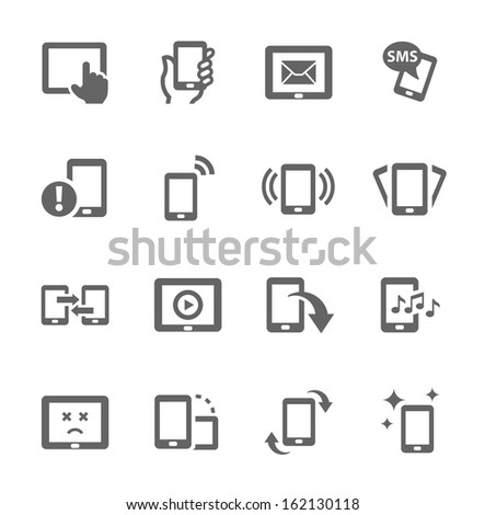 Simple set of mobile devices related vector icons for your design.