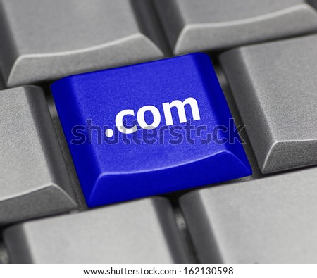 Computer key blue - .com